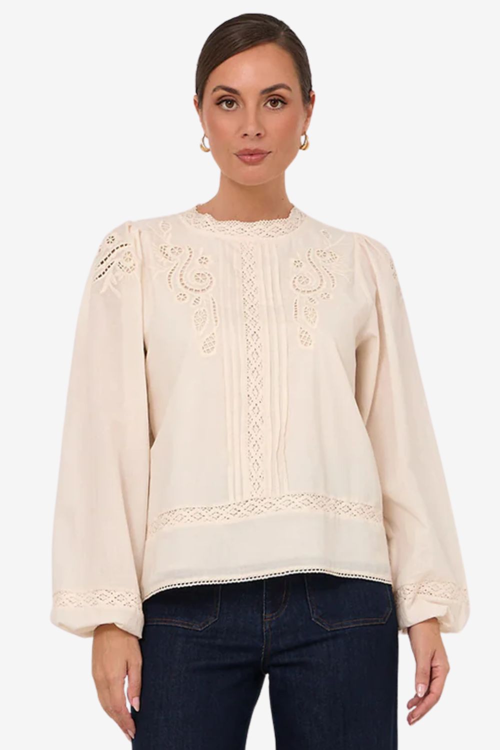 Adorne Lou Cut Out Lace Top