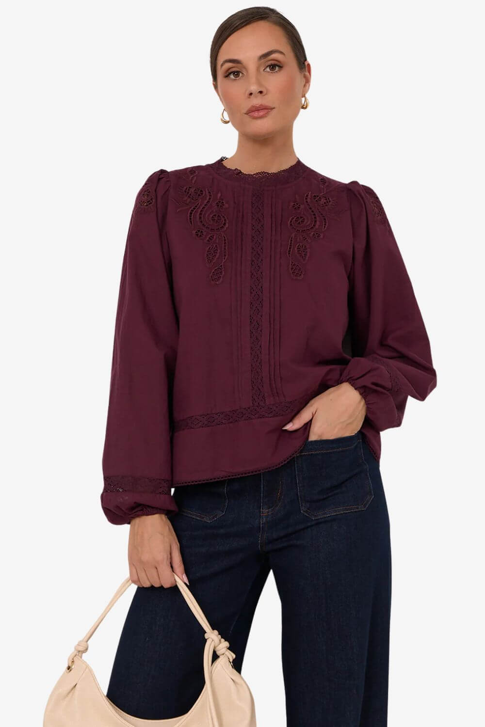 Adorne Lou Cut Out Lace Top