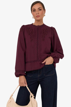 Adorne Lou Cut Out Lace Top