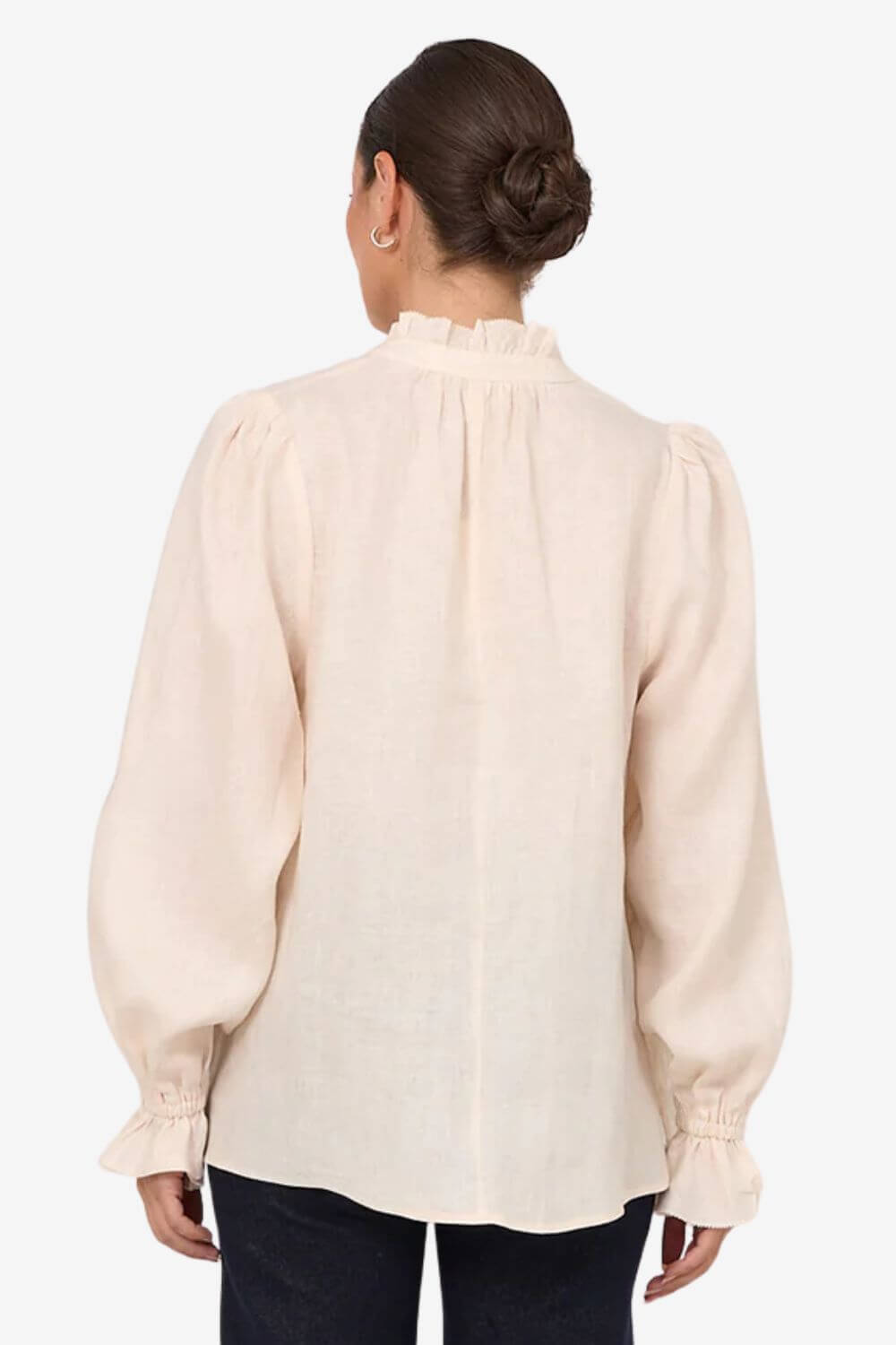 Adorne Sandra Long Sleeve Linen Top