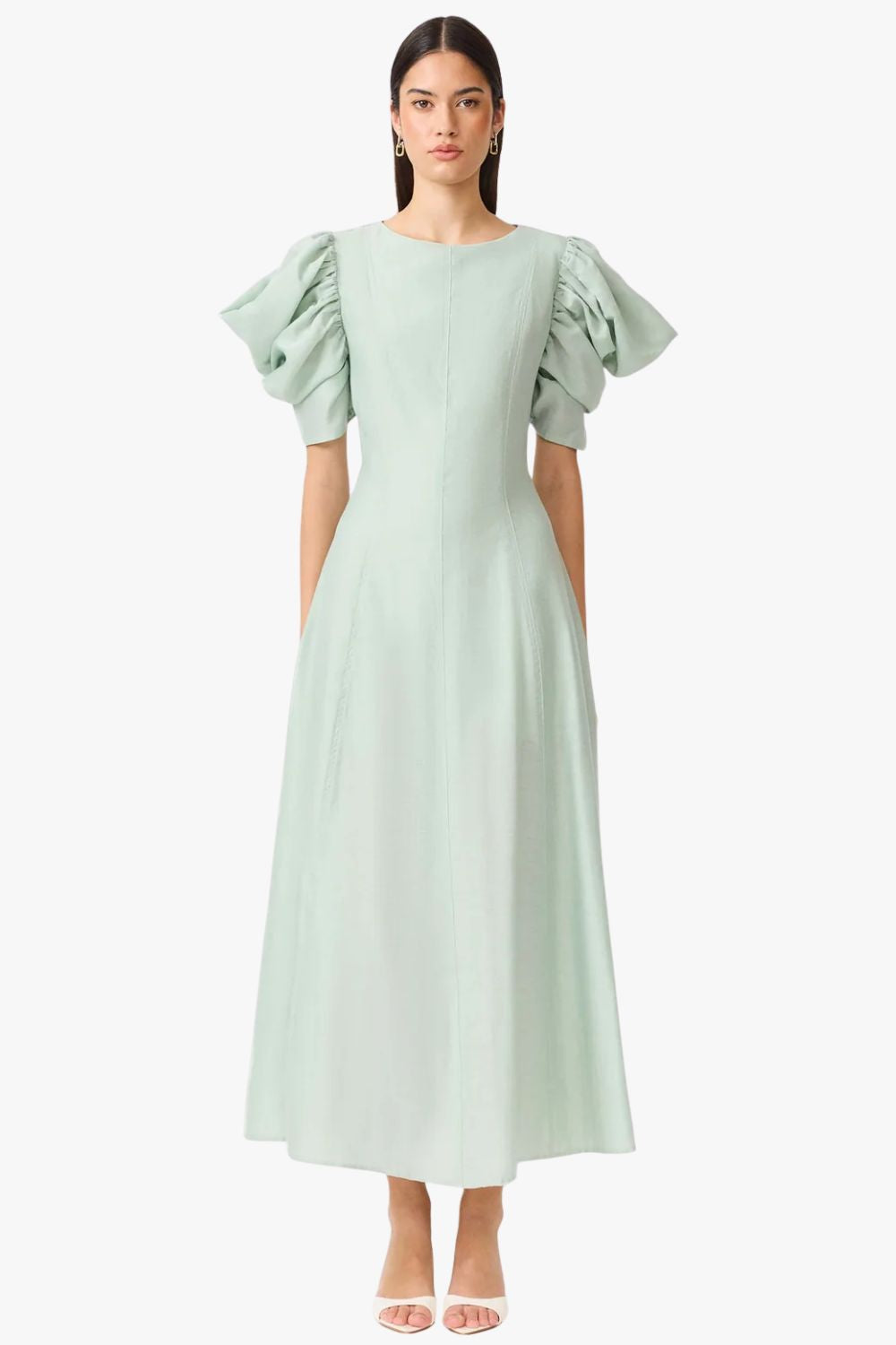 Curaae Isaline Puff Sleeve Midi Dress