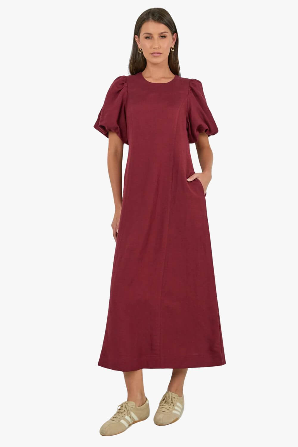 Indulgent Puff Sleeve Relaxed Maxi Dress