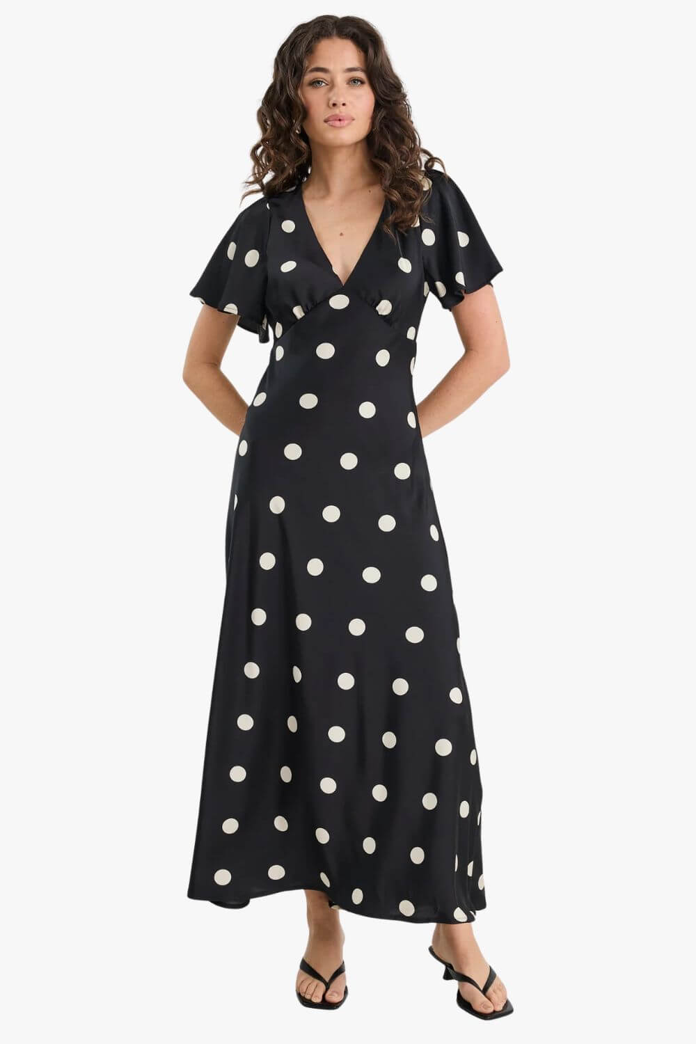 Chariot Flutter Sleeve Maxi Dress