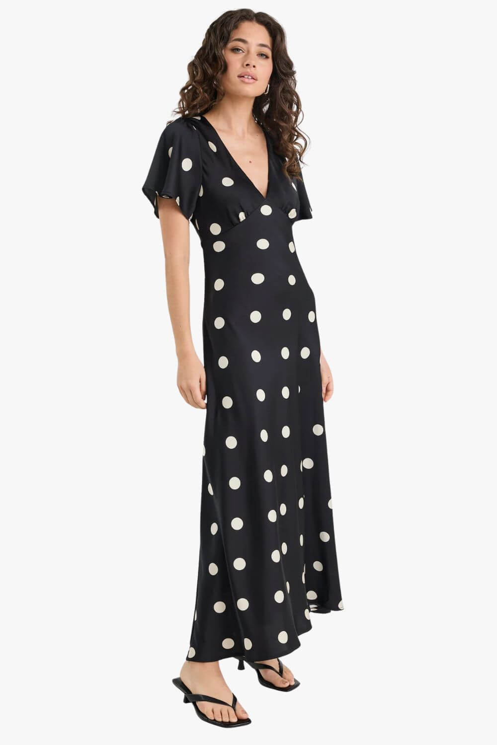 Chariot Flutter Sleeve Maxi Dress
