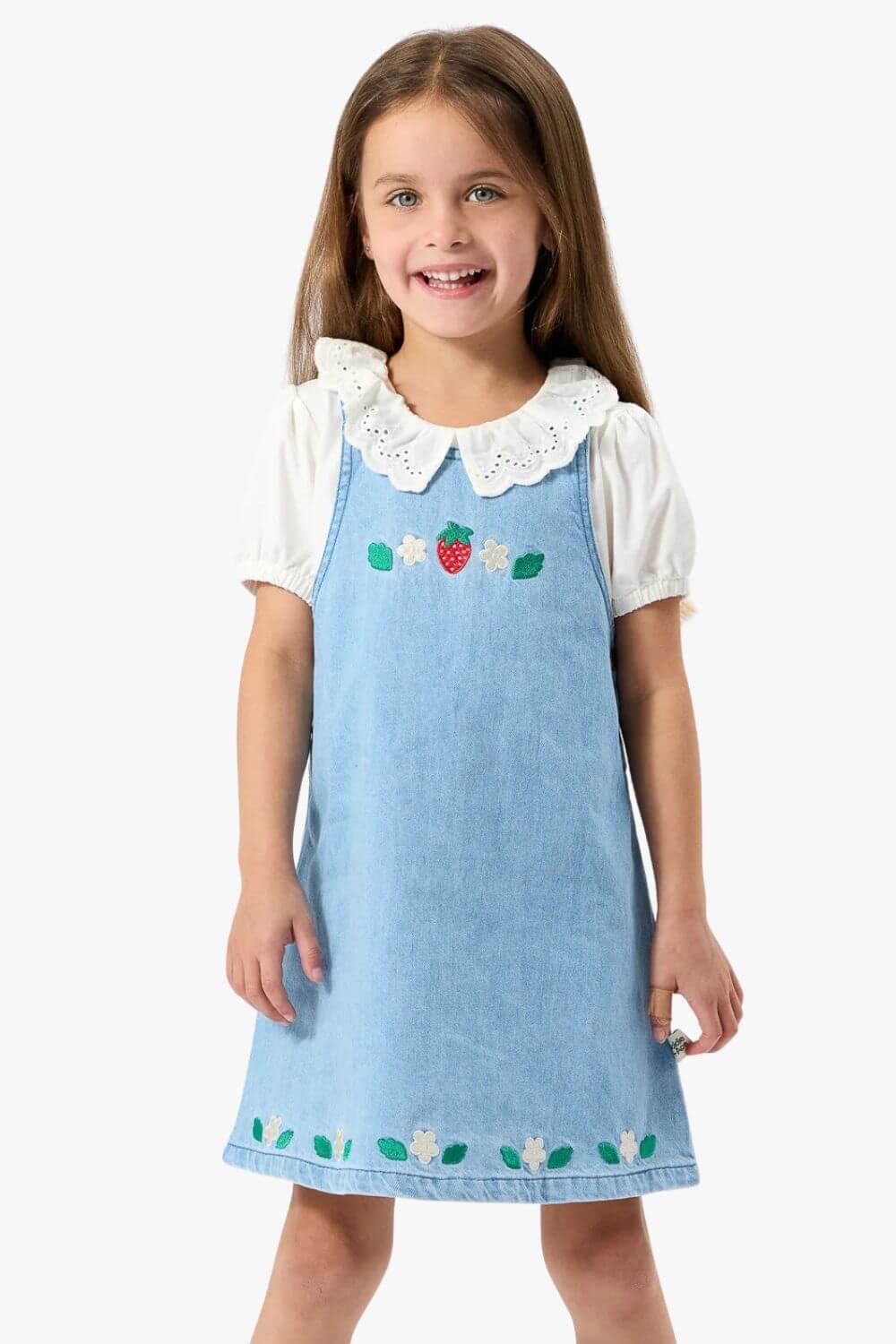 Goldie + Ace Wild Strawberry Pinafore Dress