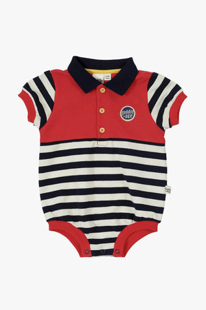 Goldie + Ace Panelled Stripe Polo Romper