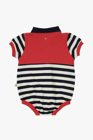 Goldie + Ace Panelled Stripe Polo Romper