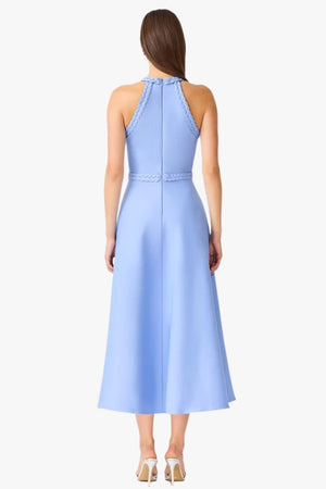 Elliatt Floriana Halter Neck Fit & Flare Dress Cornflower Blue M