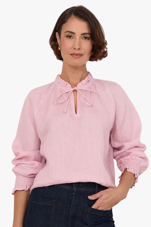 Adorne Adelaide Long Sleeve Linen Top