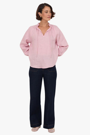 Adorne Adelaide Long Sleeve Linen Top