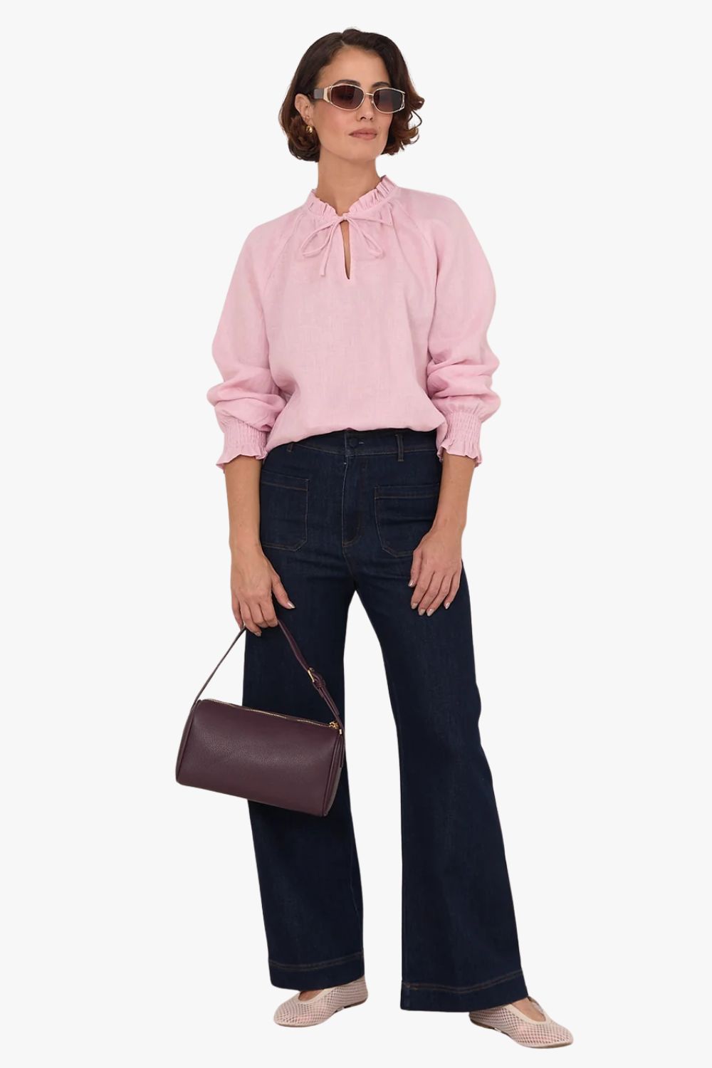 Adorne Adelaide Long Sleeve Linen Top