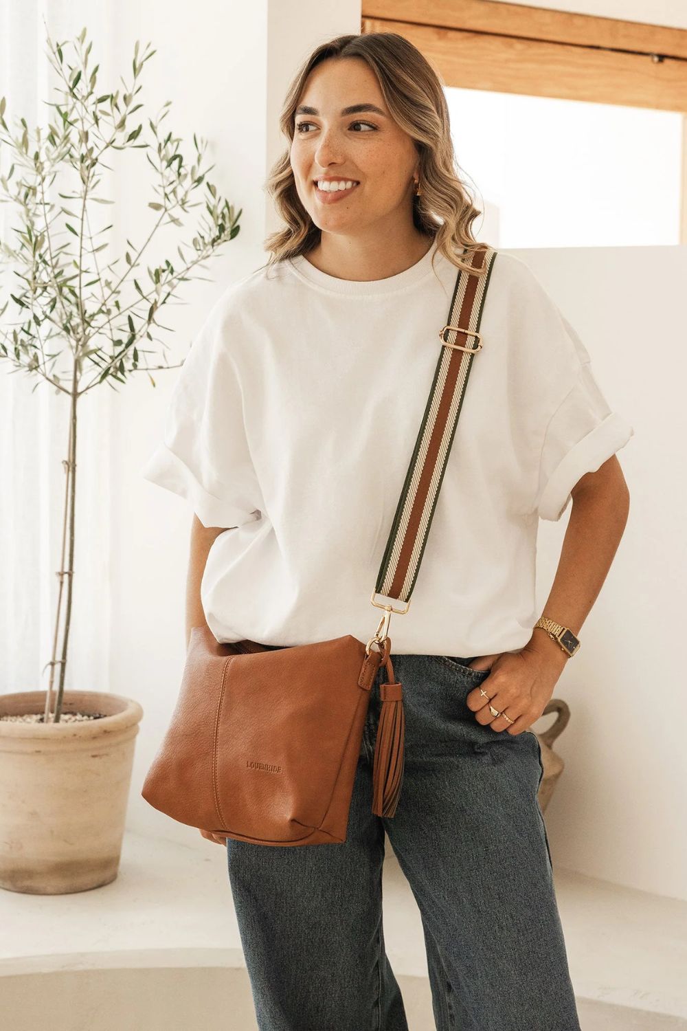 Louenhide Daisy Stripe Crossbody Bag