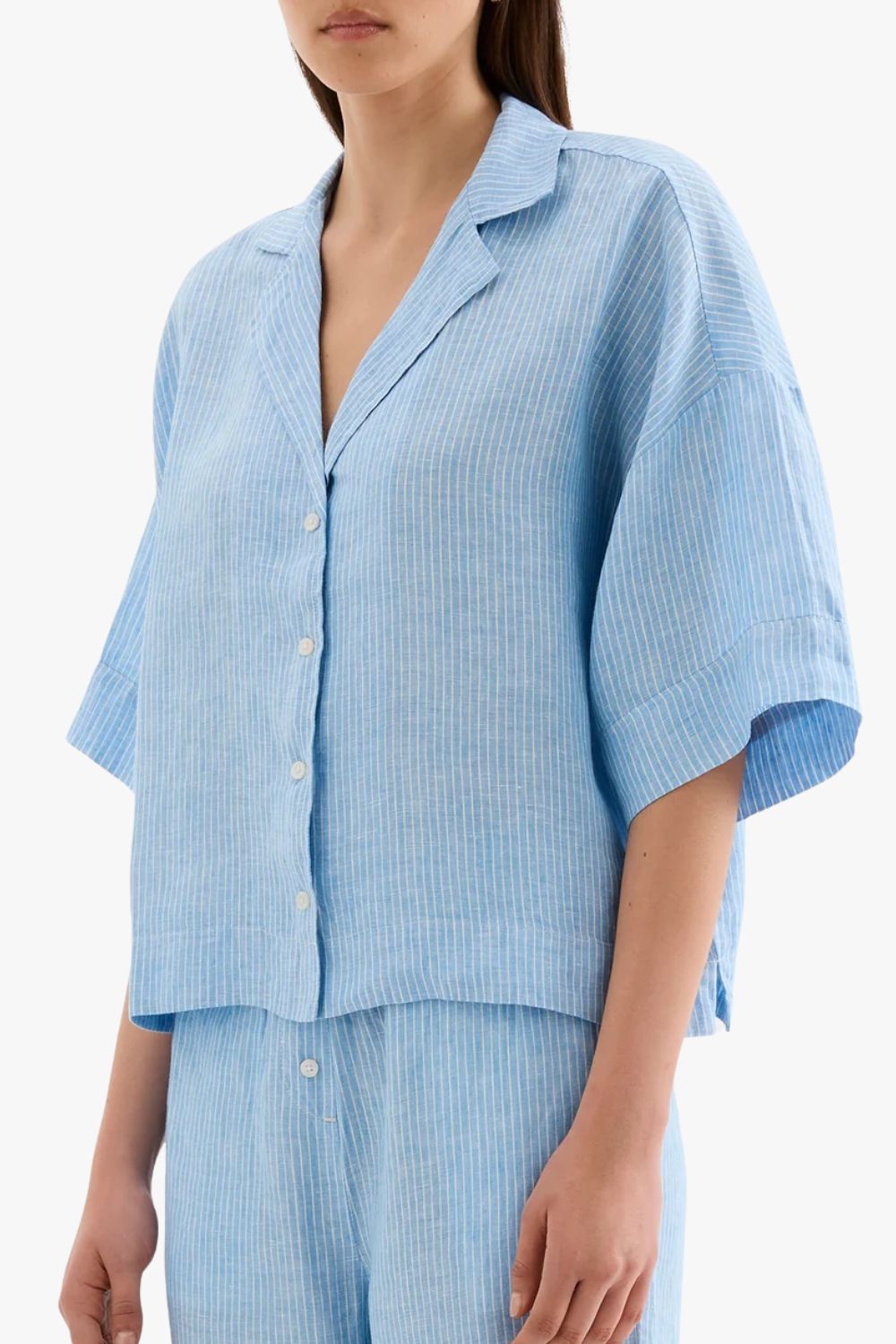 Nude Lucy Lounge Stripe Linen Shirt