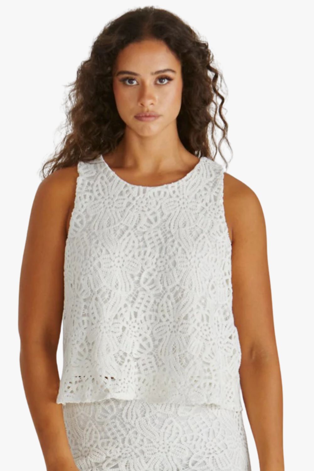 Sass Kai Crochet Lace Tank