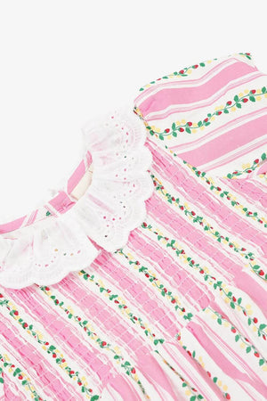 Goldie + Ace Antique Stripe Strawberry Flo Smocked Dress