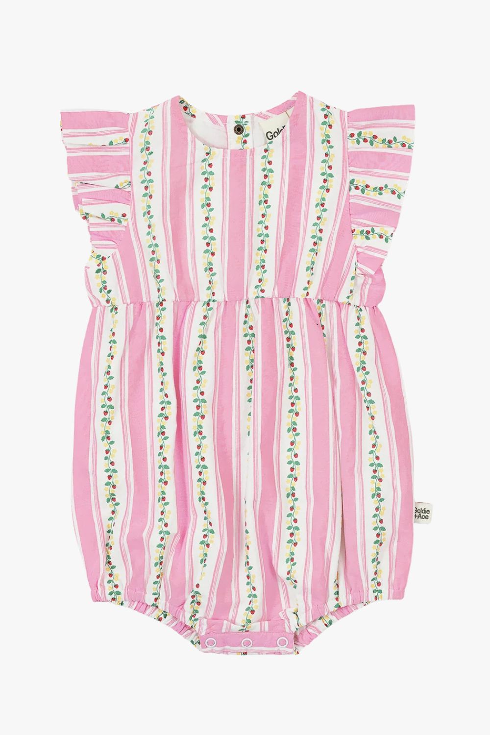 Goldie + Ace Antique Stripe Strawberry Romper