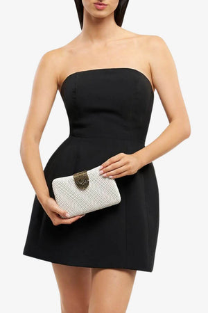 Olga Berg Lindy Woven Clutch