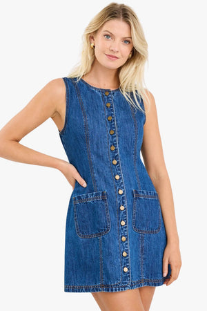 Avenue Denim Mini Vest Dress
