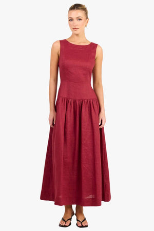 Stories Be Told Womens Linen Sleeveless Maxi Dress
