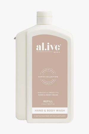 Al.ive 1 Litre Wash Refill Apricot & Sweet Fig