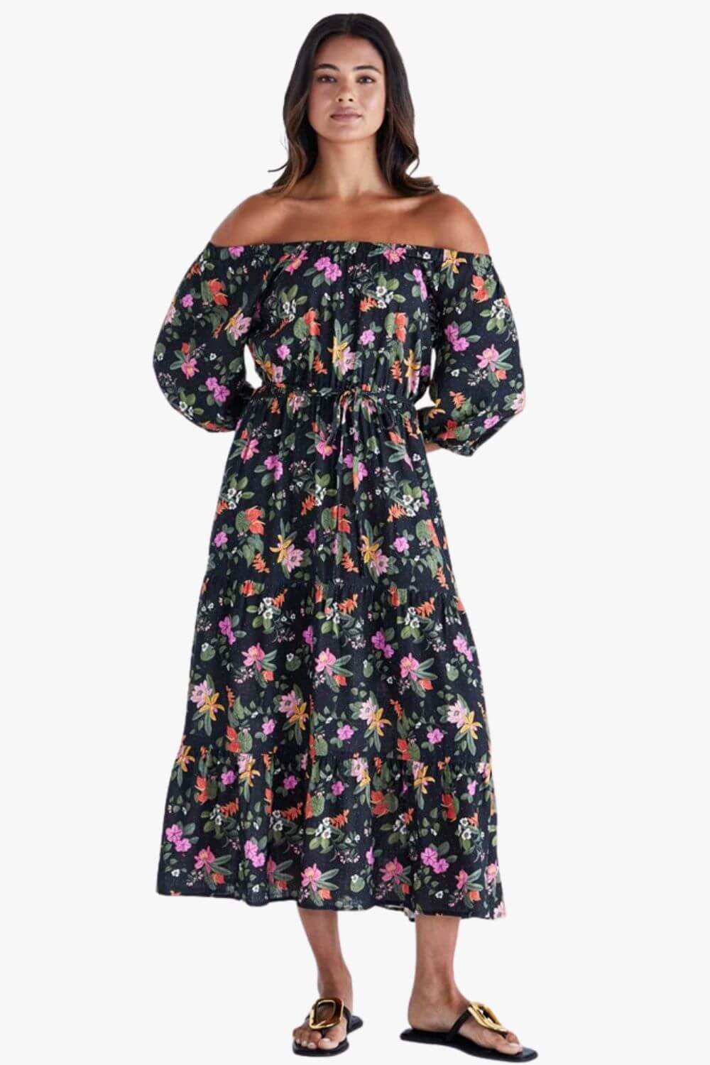 Sass Beckett Floral Black Dress