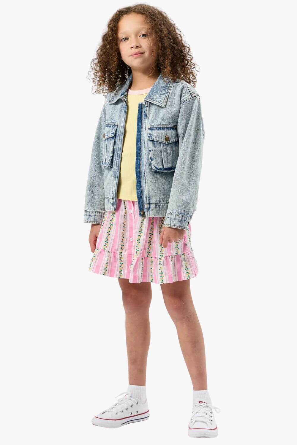 Goldie + Ace Antique Stripe Strawberry Peplum Skirt