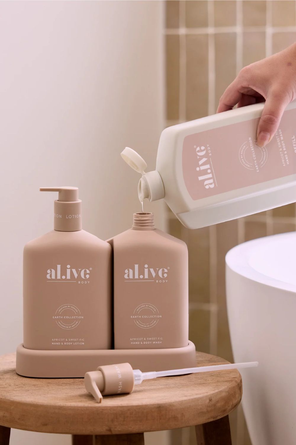 Al.ive 1 Litre Wash Refill Apricot & Sweet Fig