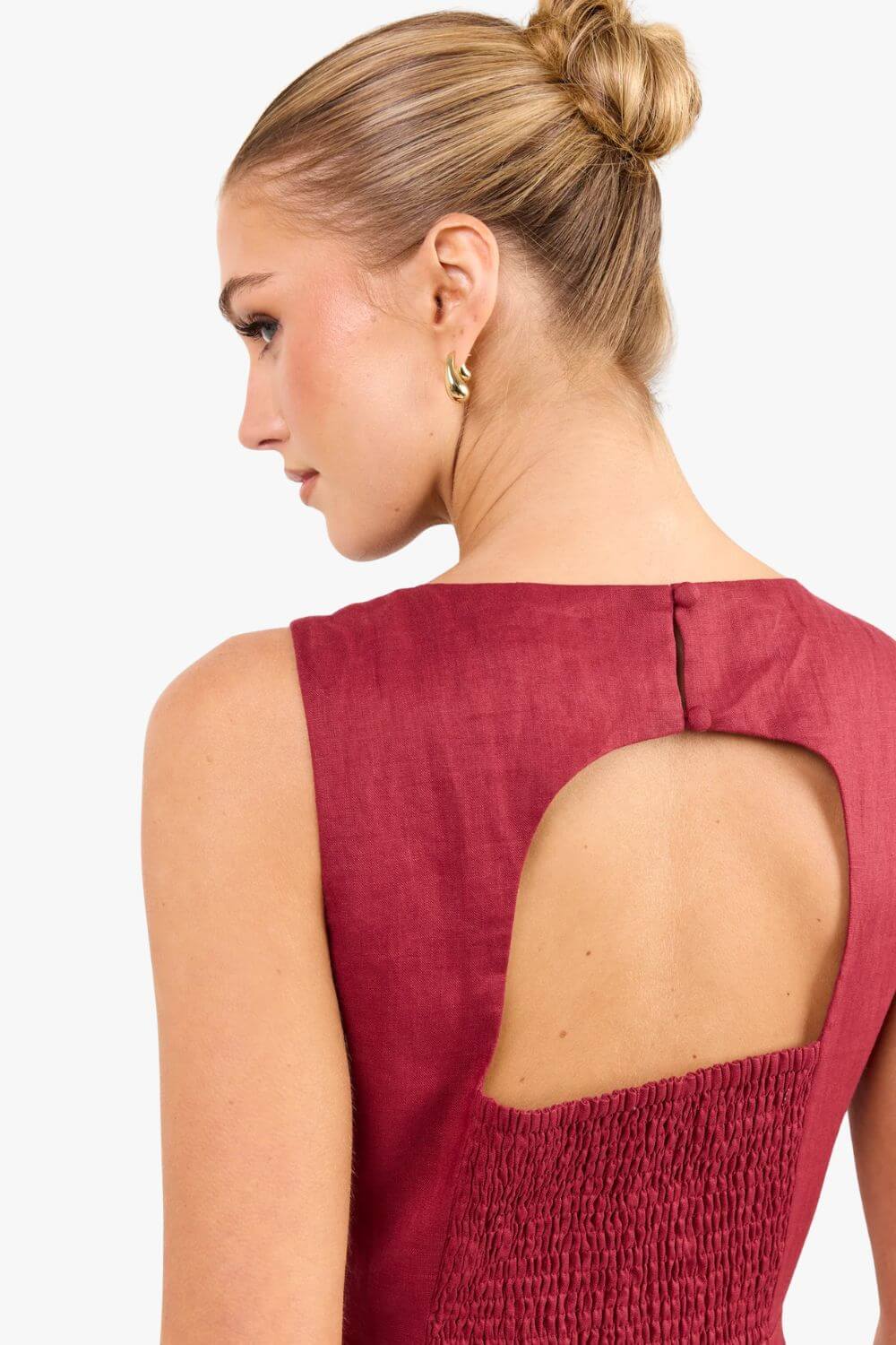 Stories Be Told Womens Linen Sleeveless Maxi Dress