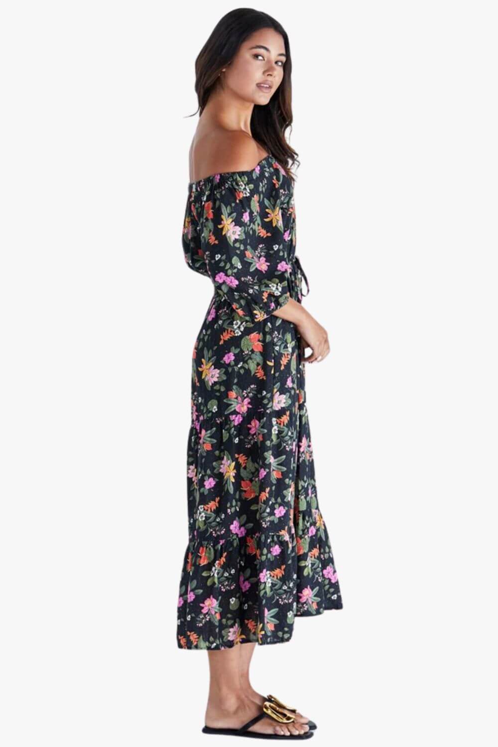 Sass Beckett Floral Black Dress