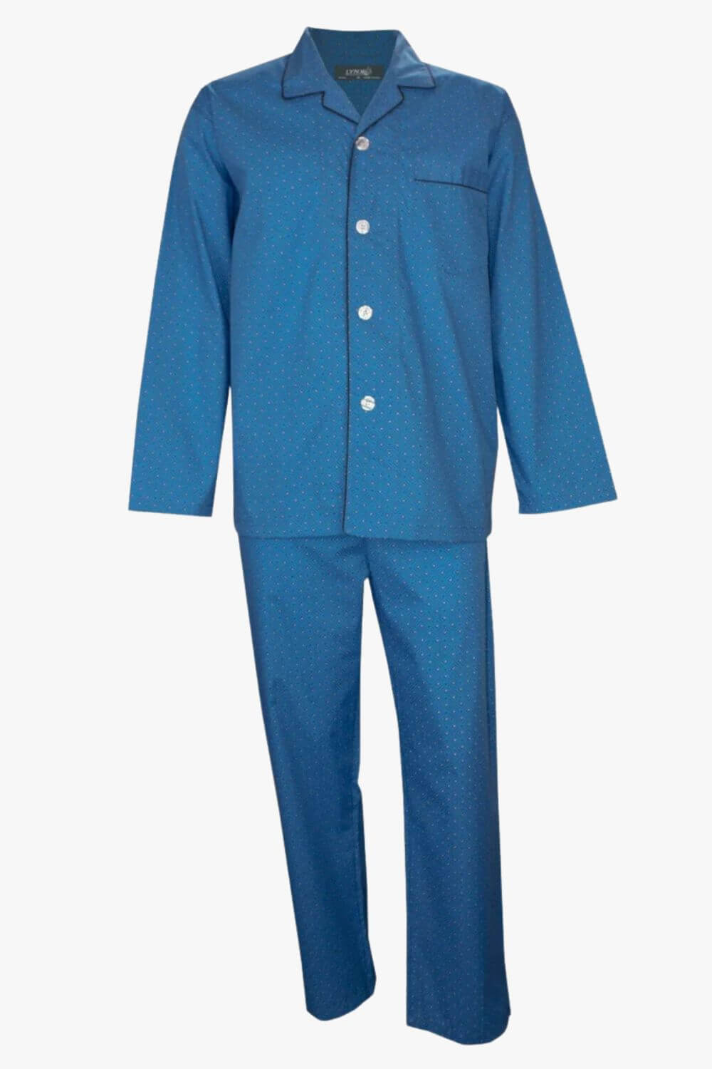 Lynx Long Summer Cotton Poly Pyjama Set King Size Diamond Blue Print