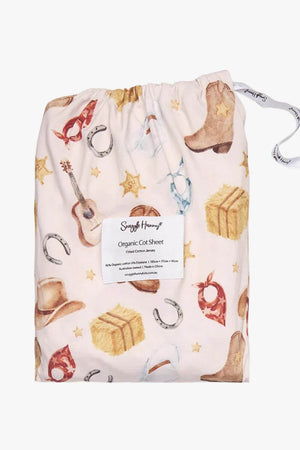 Snuggle Hunny Cowboys Organic Fitted Cot Sheet
