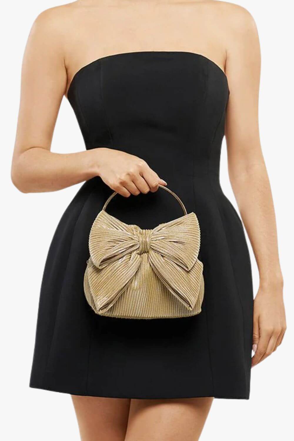 Olga Berg Elise Pleated Top Handle Bag