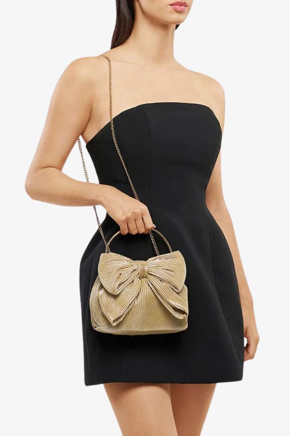 Olga Berg Elise Pleated Top Handle Bag