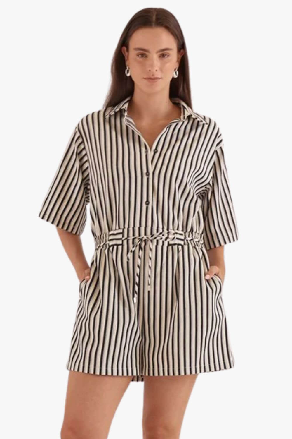 Sass Ingrid Tie Waist Playsuit