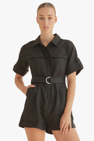 Amelius Surreal Linen Playsuit