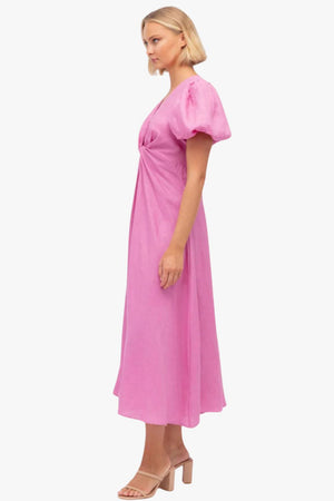 Aurora Puff Sleeve Midi Dress