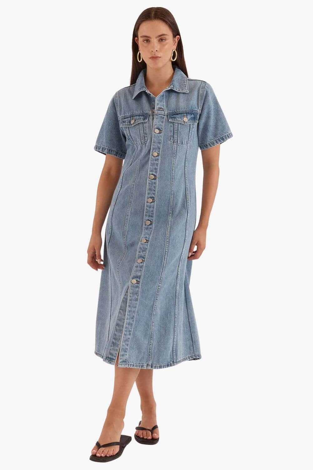 Sass Kara Denim Midi Dress