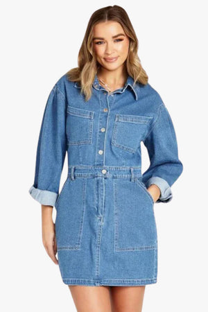 Sass Gabrielle Long Sleeve Denim Dress