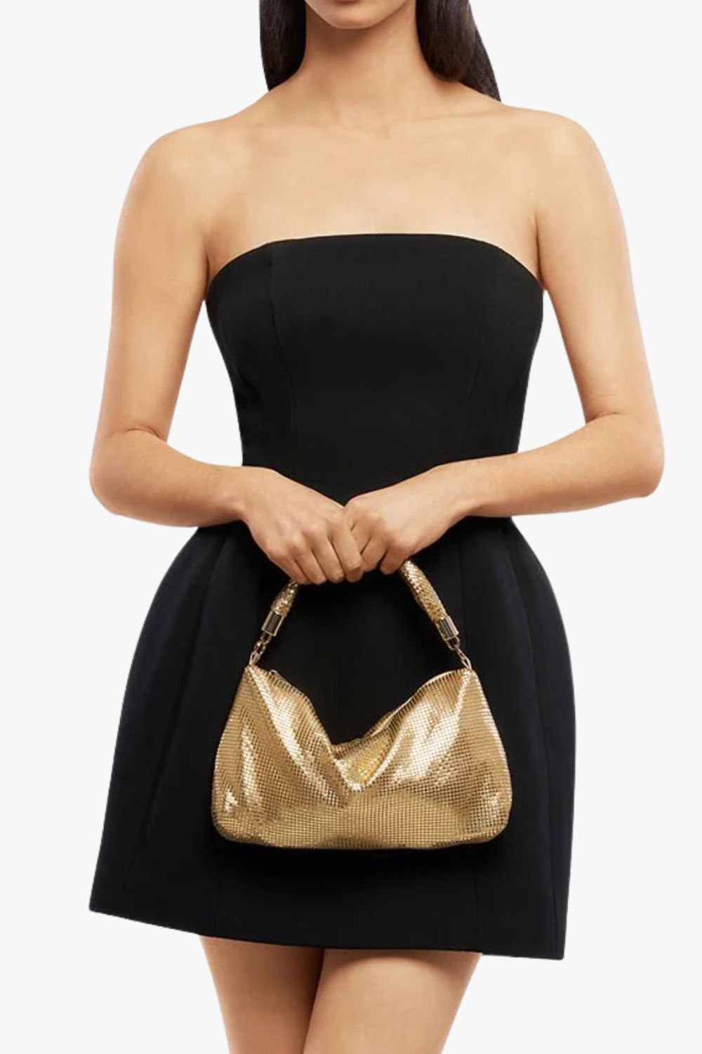 Olga Berg Marilla Mesh Zip Top Clutch
