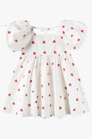 Designer Kidz Love Hearts Puff Sleeve Dress