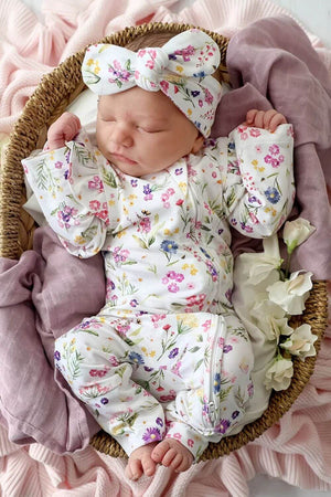 Snuggle Hunny Gracie Organic Snugglesuit Convertible Romper with Frill
