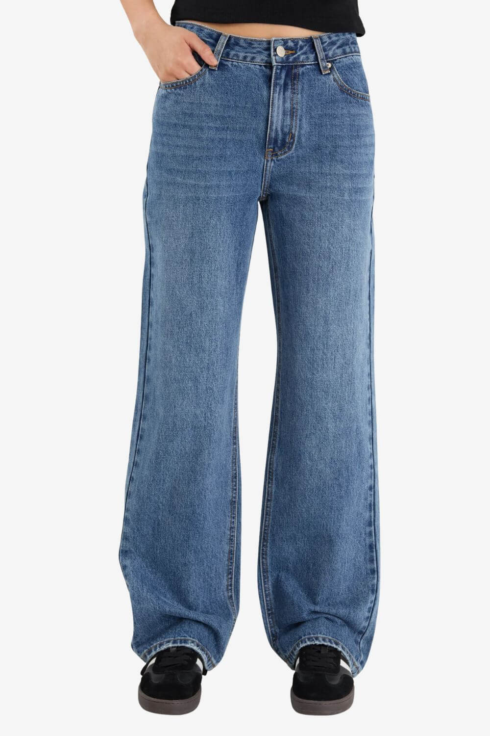 Cedar Storm Blue Mid Rise Relaxed Jean