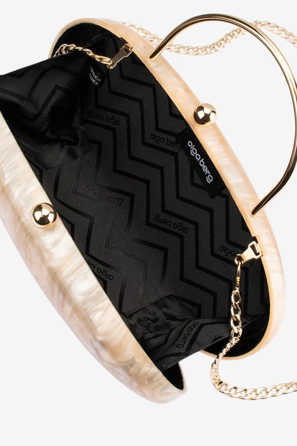 Olga Berg Imelda Acrylic Top Handle Bag