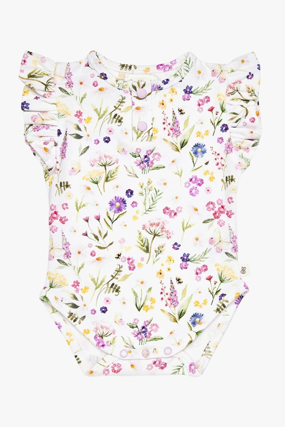 Snuggle Hunny Gracie Short Sleeve Organic Bodysuit with Frill