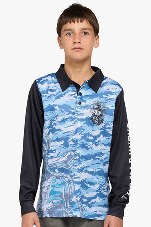 The Mad Hueys Rope Skull Anchor Youth Fishing Jersey