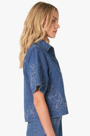 Fate + Becker Sloane Embroidered Denim Shirt
