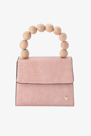 Olga Berg Caylee Wooden Bead Top Handle Bag