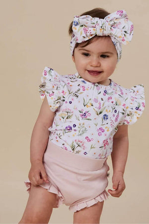 Snuggle Hunny Gracie Short Sleeve Organic Bodysuit with Frill