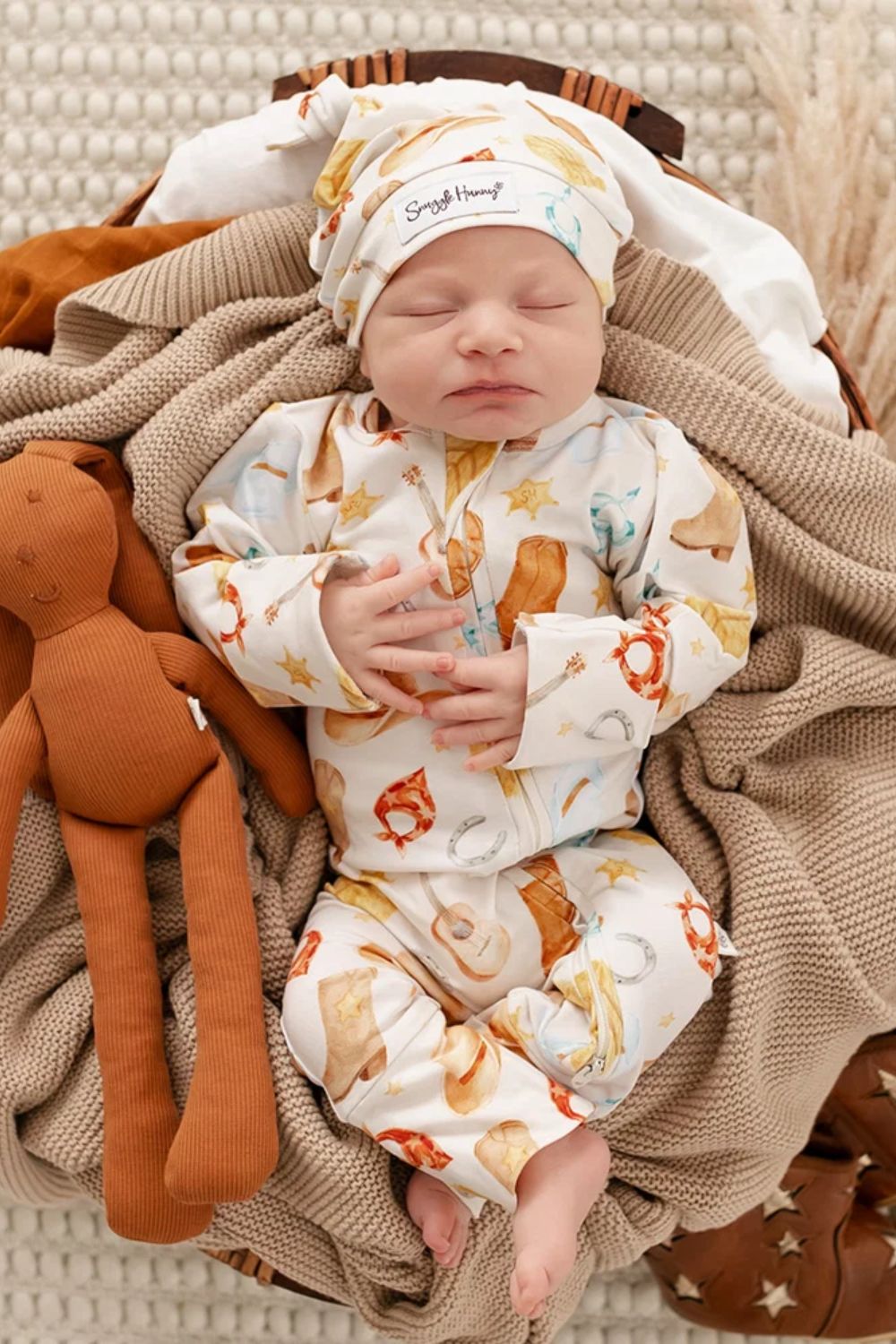 Snuggle Hunny Cowboys Organic Snugglesuit Convertible Romper
