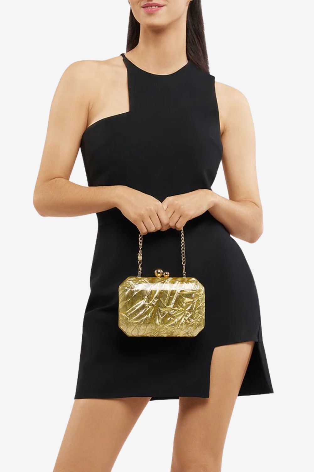 Olga Berg Mateo Mettalic Clutch